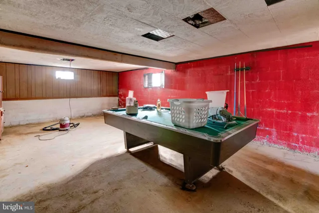 a room with table and window