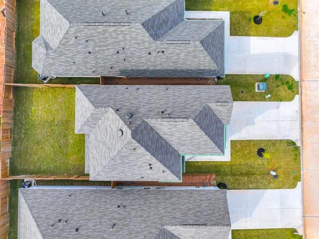 an aerial view of a house having outdoor space