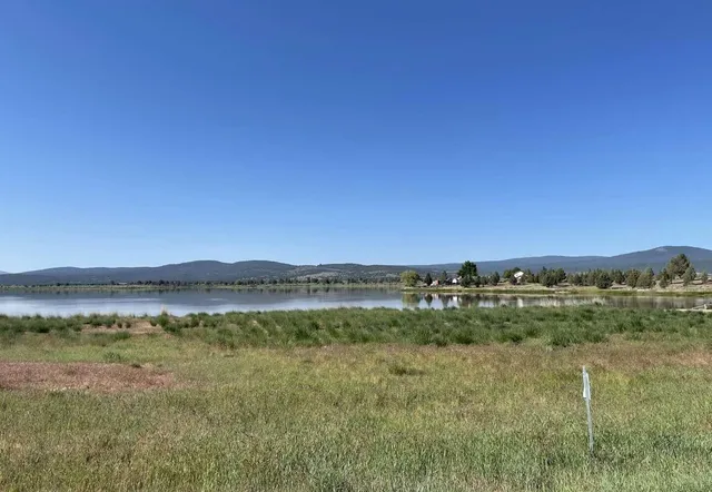 a view of lake and mountain