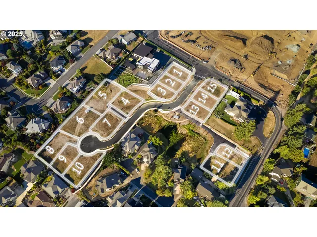 an aerial view of a residential building