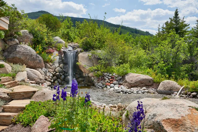 a backyard of a house with lots of green space