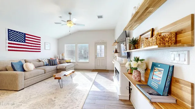 a children room with toys and a window