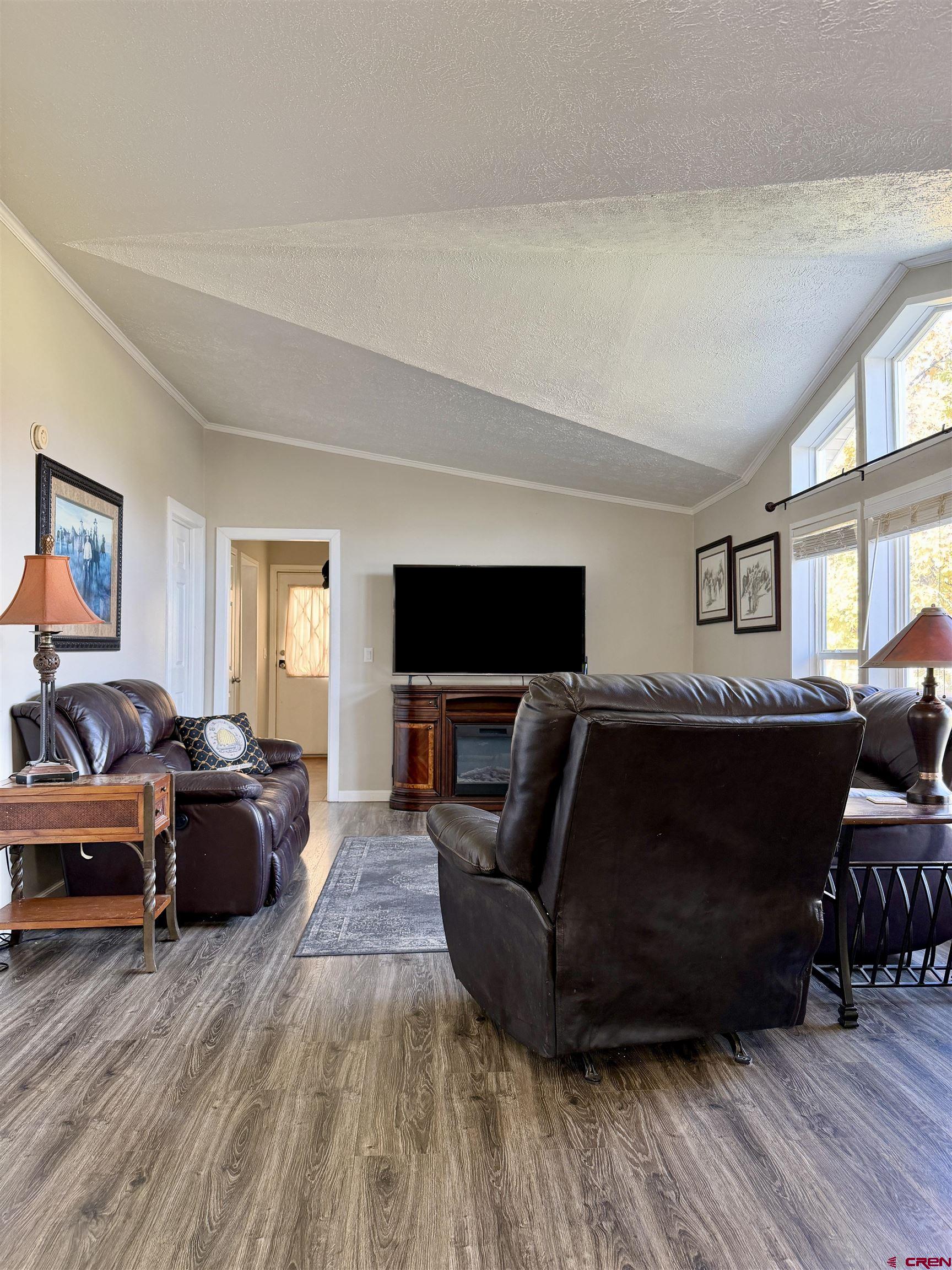 650 1725th Road Delta, CO 81416 - Photo 16 of 45 a living room with furniture a flat screen tv and a fireplace