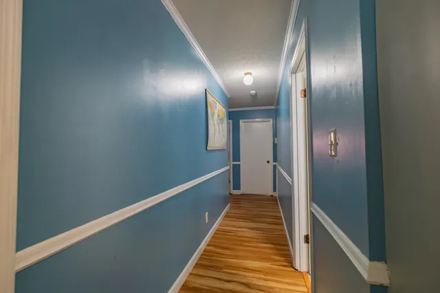a view of hallway with stairs