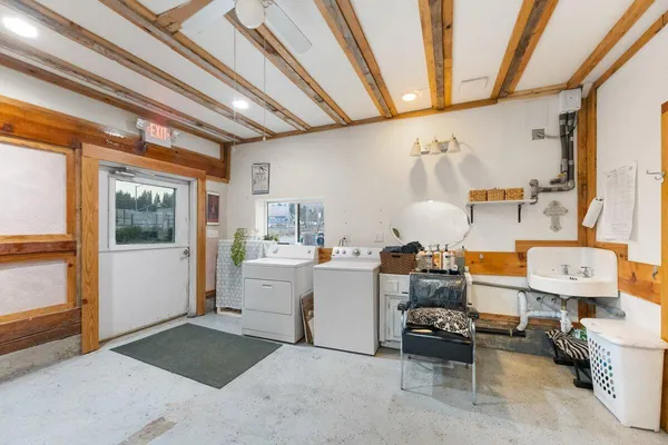 a room with storage and utility