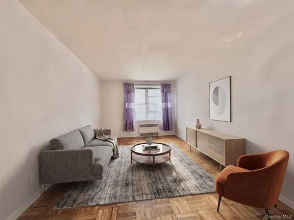 a living room with furniture and window