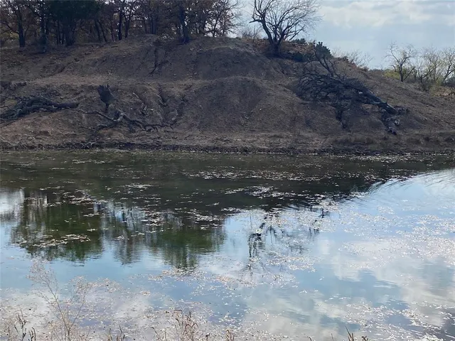 a view of a lake from a yard