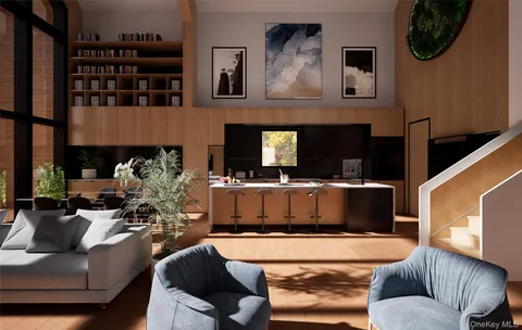 a living room with furniture