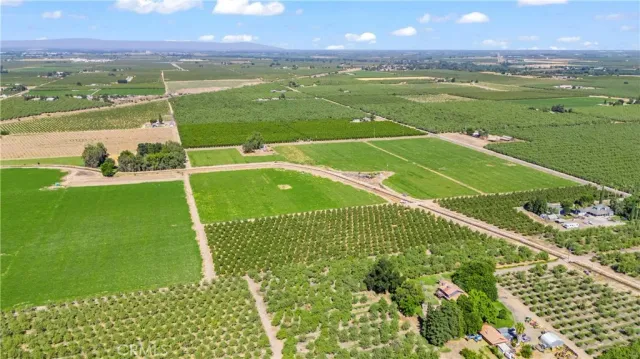 a view of a lake with a large building