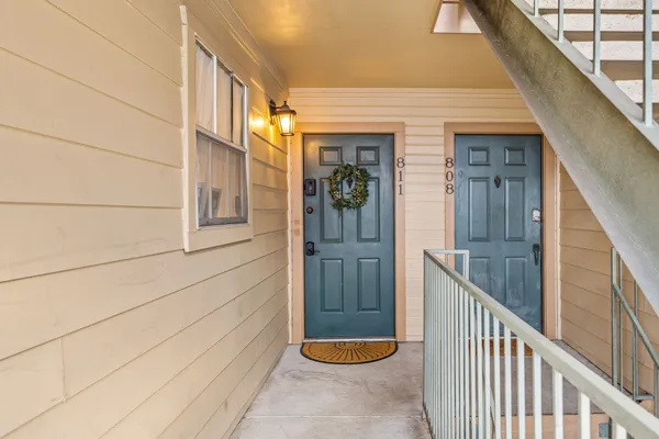 a view of a door of the house