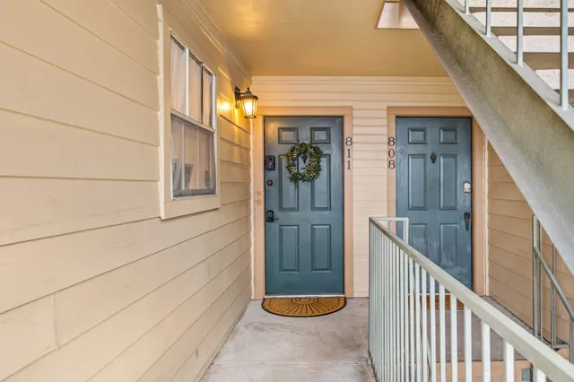 a view of a door of the house