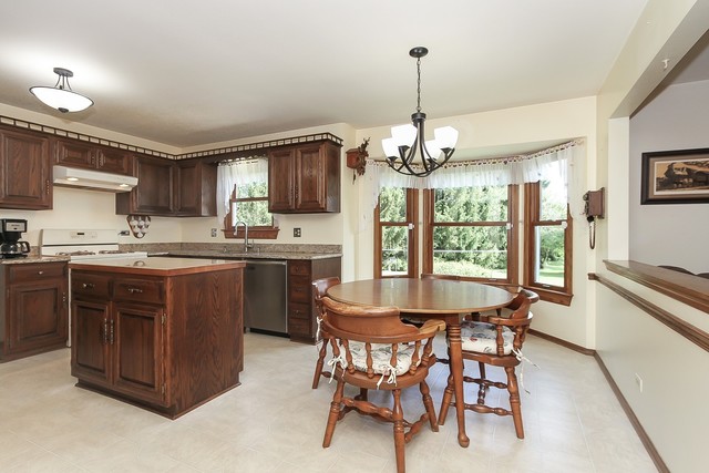 42W930 McDonald Road Elgin, IL 60124 - Photo 7 of 20 a kitchen with a stove a sink a dining table and chairs