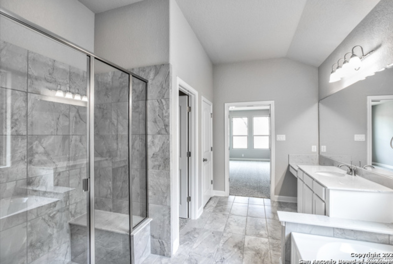 622 Singing Creek Spring Branch, TX 78070 - Photo 28 of 32 a bathroom with a tub shower and sink