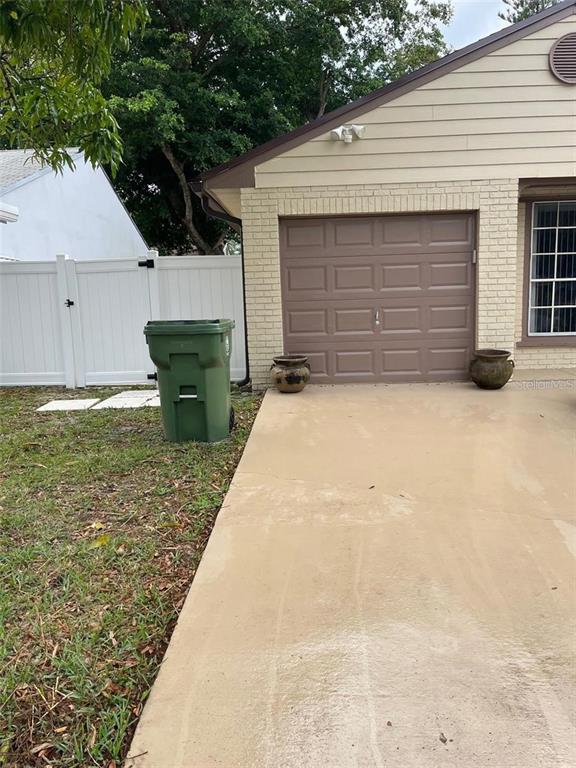 a view of backyard of house