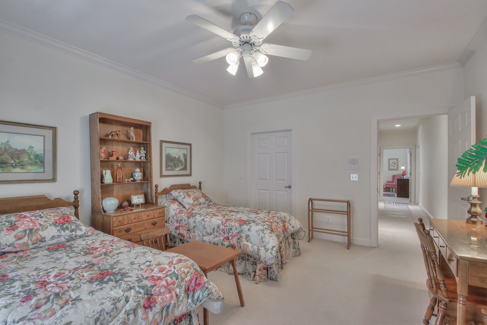 521 Robards Circle Old Hickory, TN 37138 - Photo 46 of 50 a bedroom with two beds and a chandelier