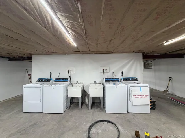 an empty room with a workbench