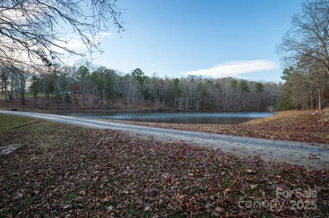 a view of dirt field with trees