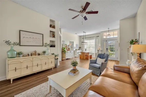 a living room with furniture