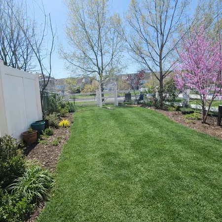a backyard of a house with lots of green space