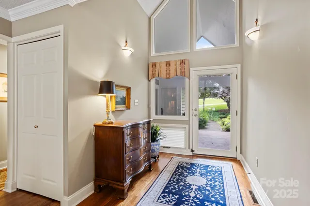 a view of a hallway with workspace