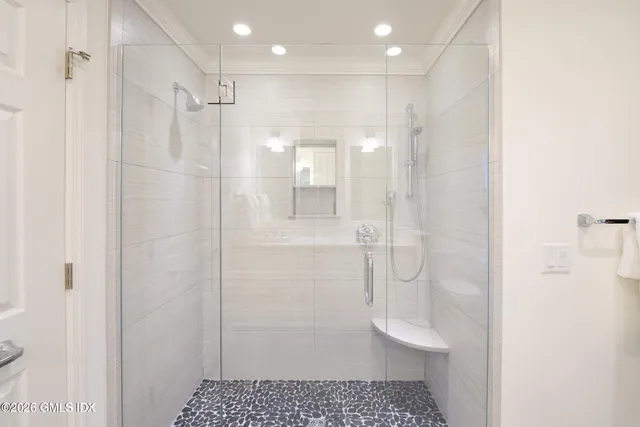 a bathroom with a shower