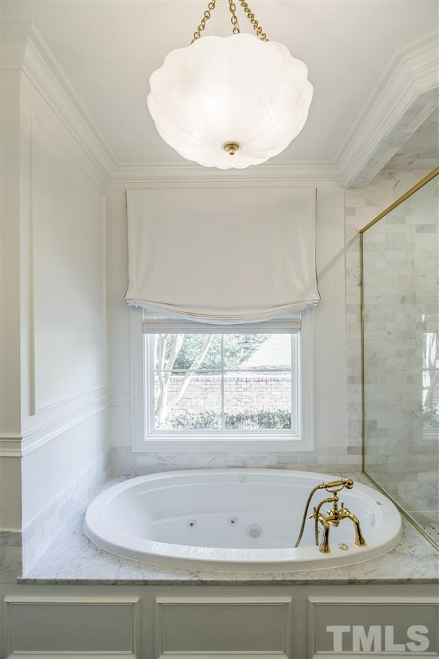 1530 Brooks Avenue Raleigh, NC 27607 - Photo 20 of 30 Tranquil spot for a soak in the jetted tub. Note the Visual Comfort lighting fixture!