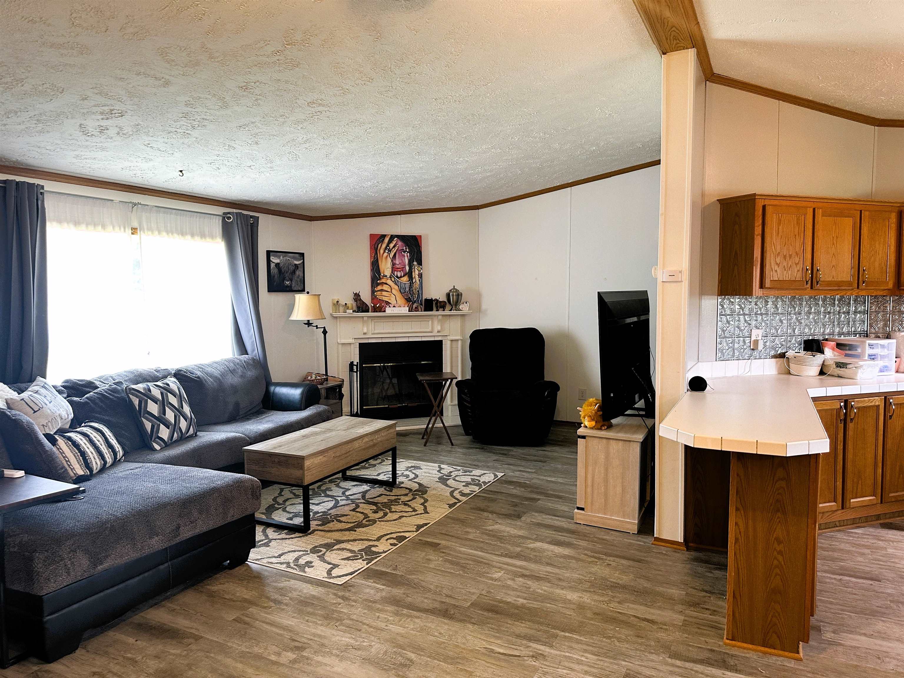 291 Highway 2 Dixon, IL 61021 - Photo 10 of 27 a living room with furniture a fireplace and a large window
