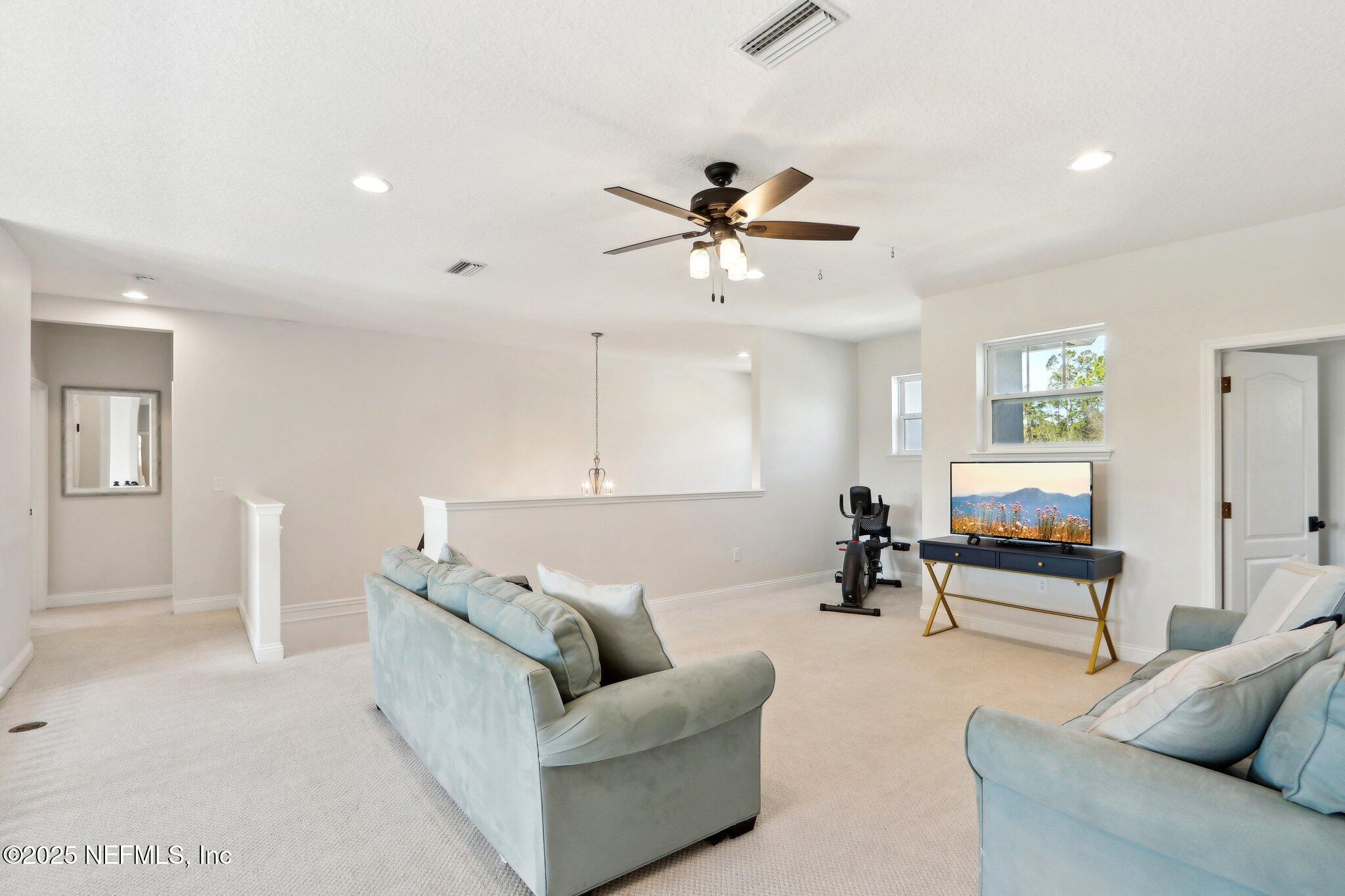 212 Cornwall Drive Ponte Vedra, FL 32081 - Photo 34 of 84 a living room with furniture and a ceiling fan