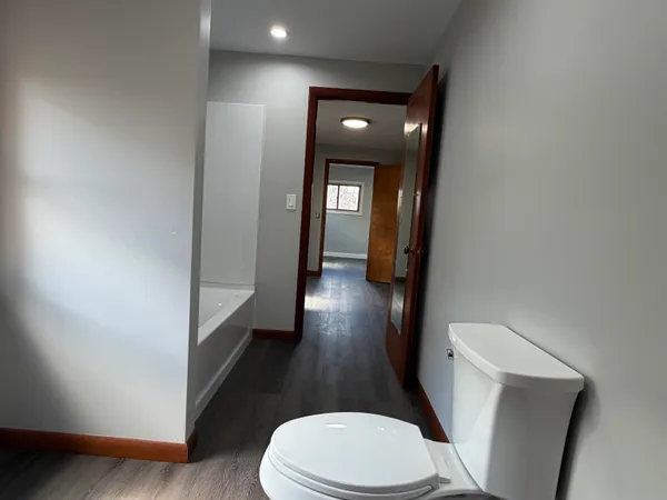 a bathroom with a toilet
