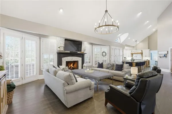 a view of livingroom with furniture and wooden floor