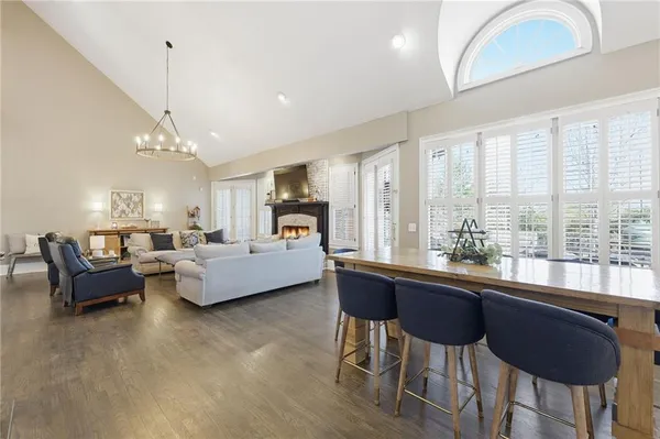 a bedroom with a bed and a view of bathroom