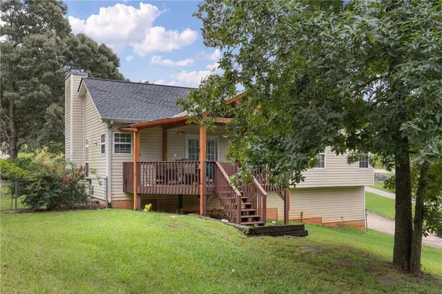 front view of a house with a yard