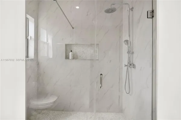 a bathroom with a shower