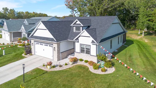 an aerial view of a house