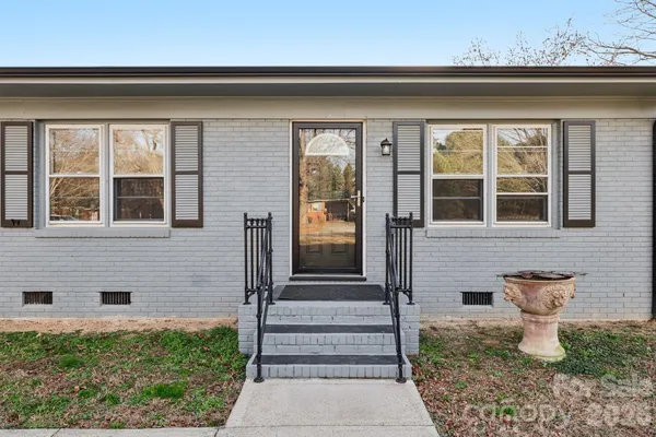 a front view of a house with a window