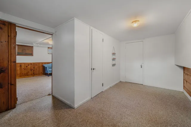 a view of a room with a wardrobe space