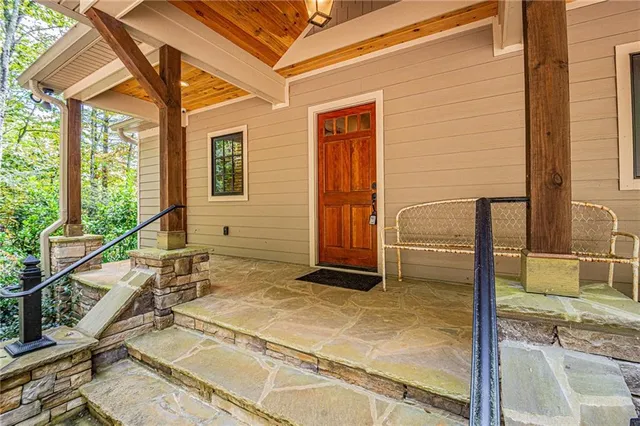 a view of an outdoor space with swimming pool
