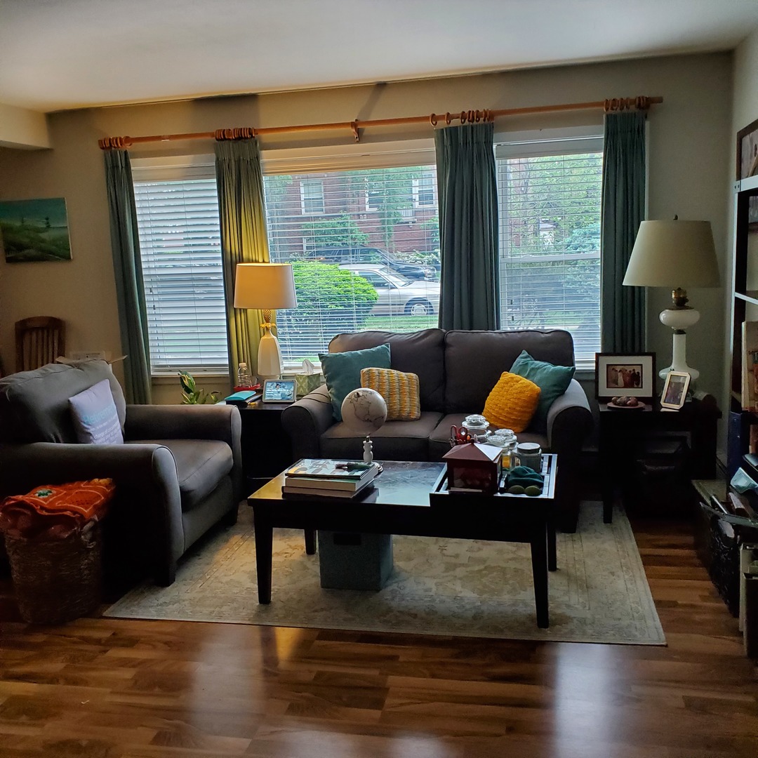 910 Washington Street, Unit 1A Evanston, IL 60202 - Photo 3 of 14 a living room with furniture and a large window