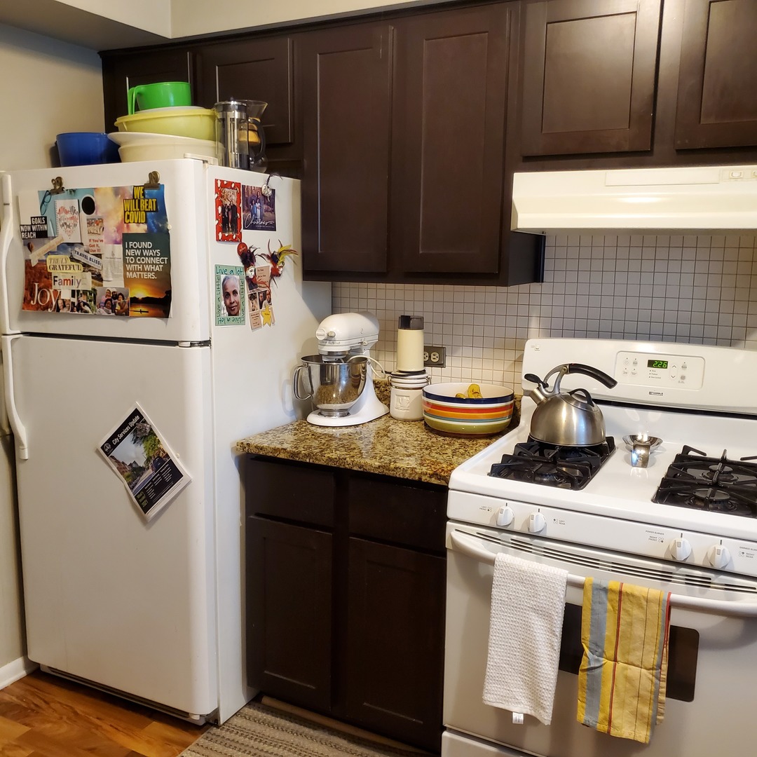 910 Washington Street, Unit 1A Evanston, IL 60202 - Photo 9 of 14 a kitchen with a refrigerator and a stove