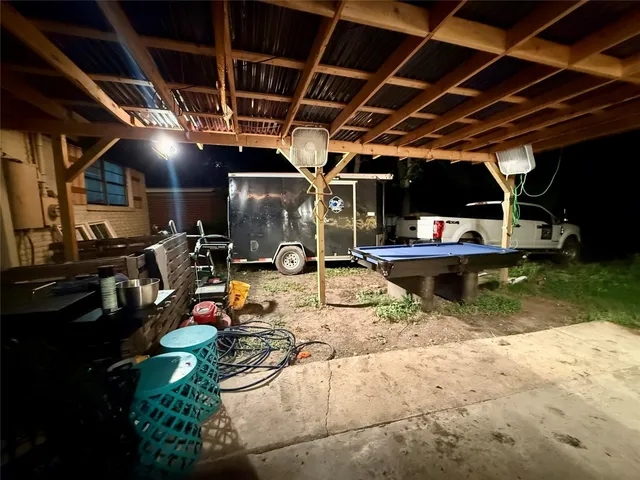 a swimming pool with a outdoor seating