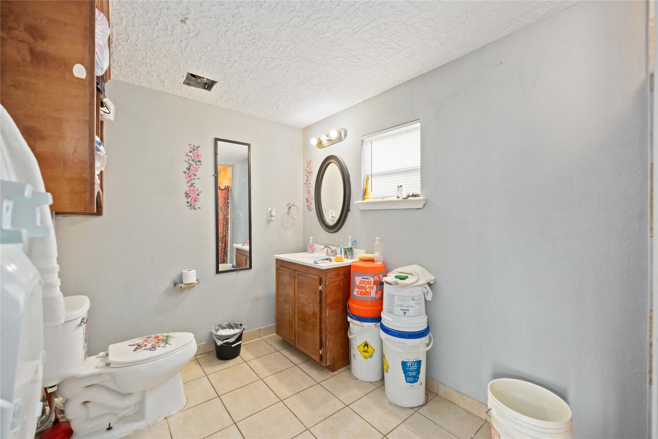 5119 Terry Street Houston, TX 77009 - Photo 28 of 30 a bathroom with a toilet a sink and a mirror
