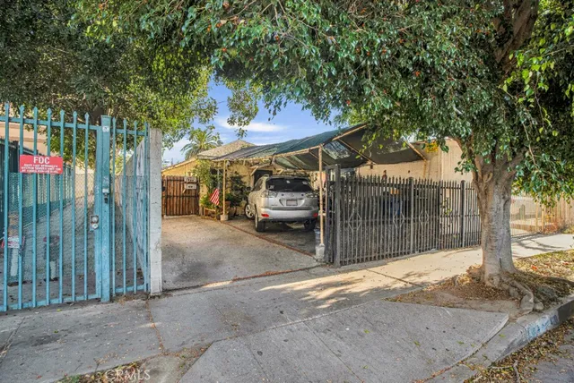 a view of a street with a trees