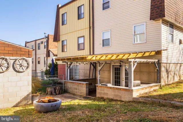 a view of balcony with wooden floor