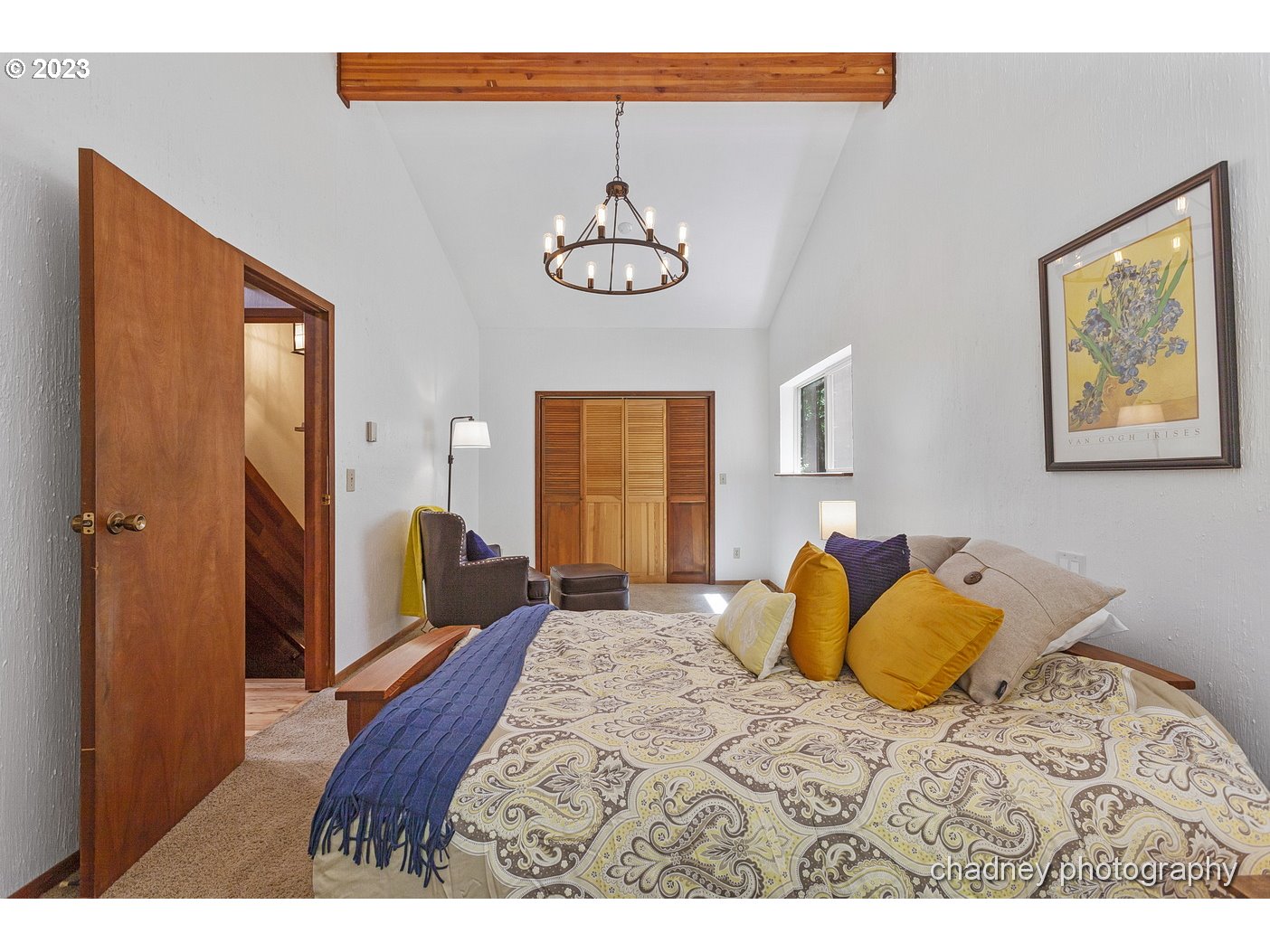 2847 Northeast Brower Road Corbett, OR 97019 - Photo 18 of 48 a bedroom with a bed and wooden floor