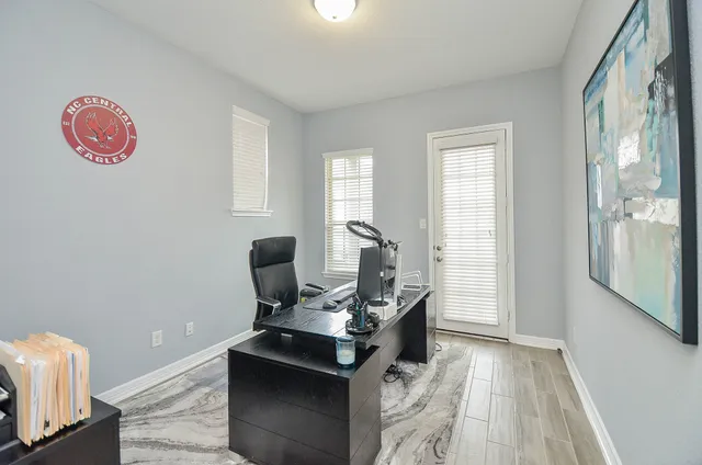 a view of workspace with a window