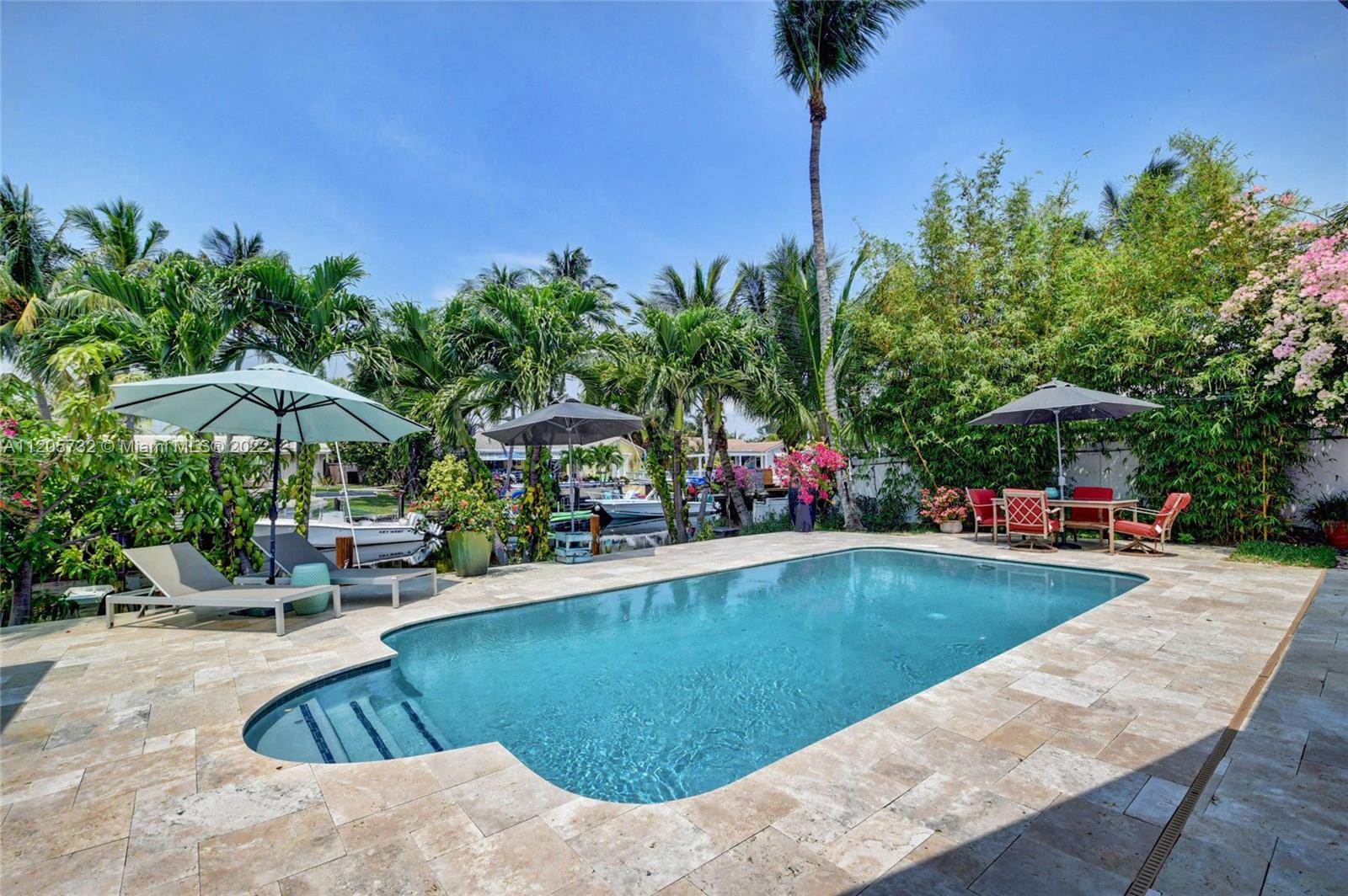 1291 Southwest 4th Court Boca Raton, FL 33432 - Photo 30 of 54 a view of a swimming pool and lounge chairs