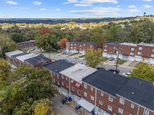 an aerial view of a house