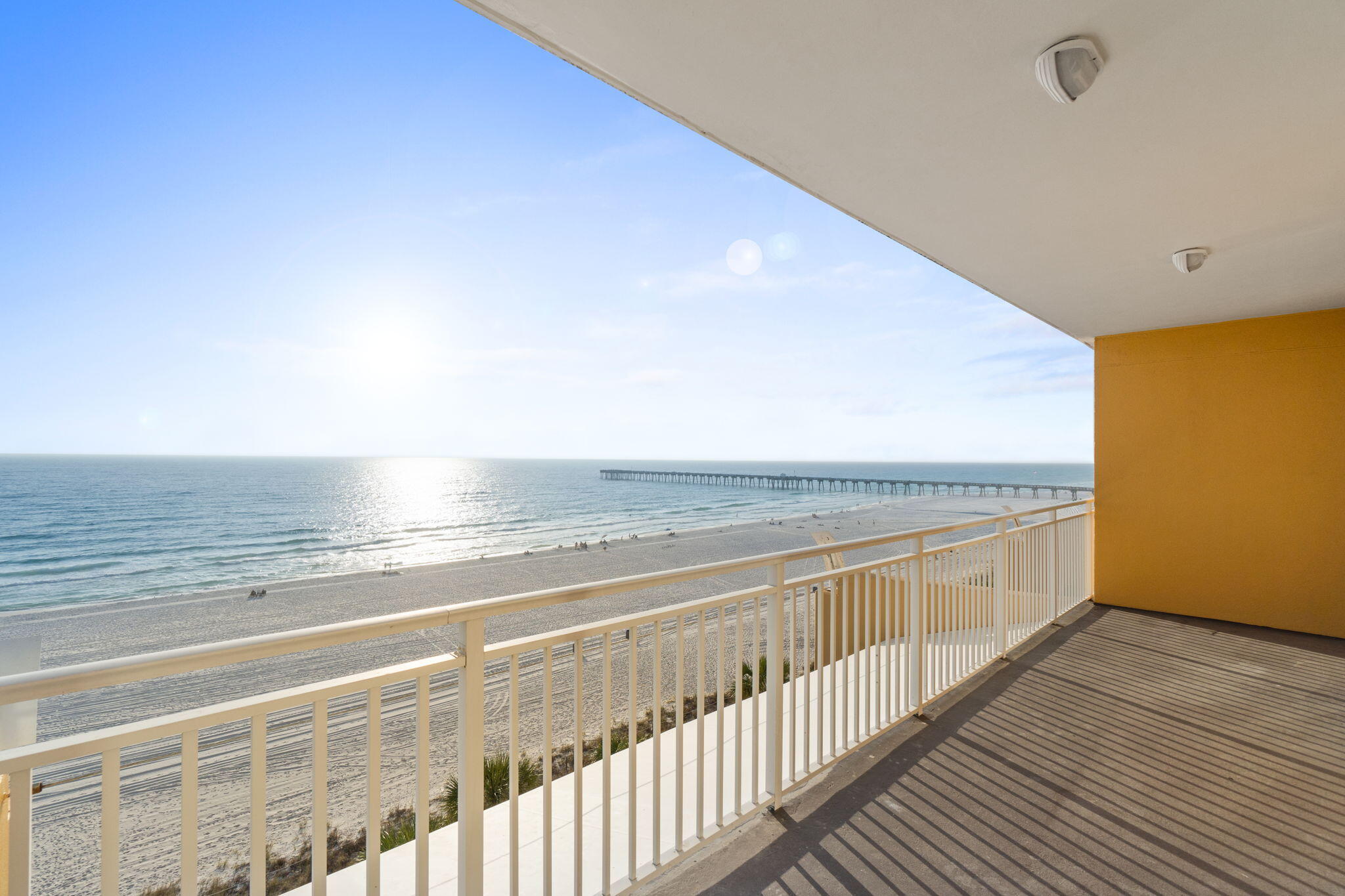 12011 Front Beach Road, Unit 201C Panama City Beach, FL 32407 - Photo 14 of 42 a view of balcony with ocean view