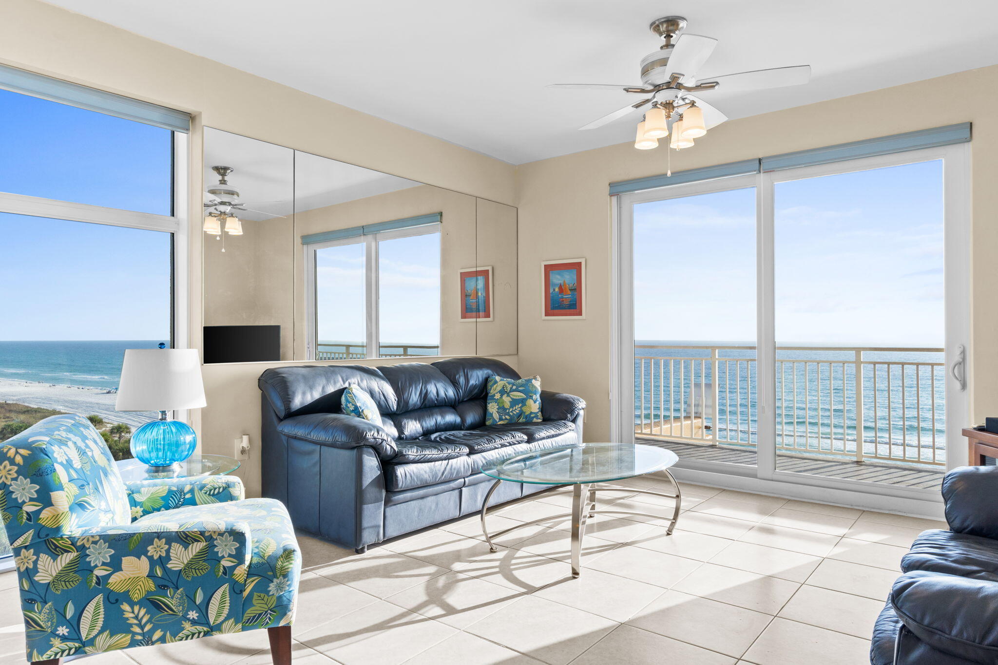 12011 Front Beach Road, Unit 201C Panama City Beach, FL 32407 - Photo 3 of 42 a living room with furniture and a large window