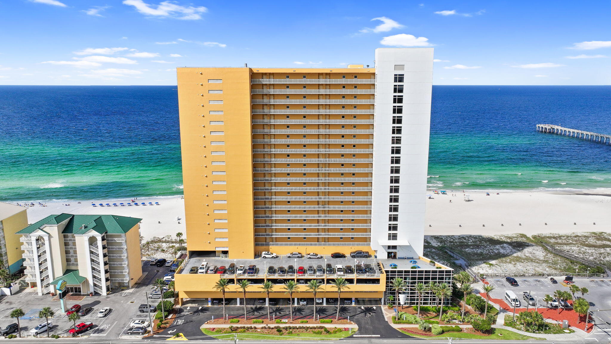 12011 Front Beach Road, Unit 201C Panama City Beach, FL 32407 - Photo 34 of 42 a view of balcony with outdoor seating